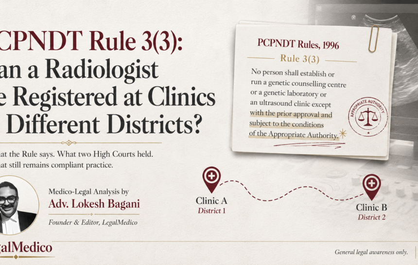 PCPNDT Rule 3(3) Explained: Radiologist Registration Across Different Districts