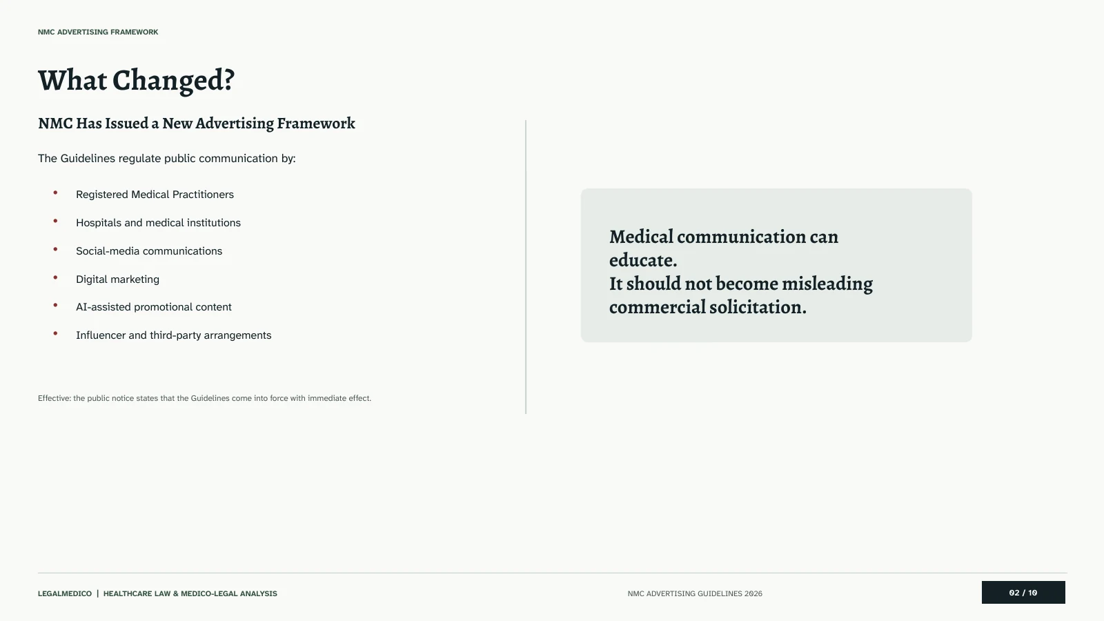 NMC Advertising Guidelines 2026 overview